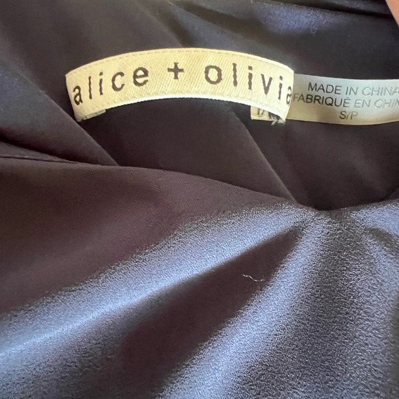 ALICE + OLIVIA Carli Cold-Shoulder Mini Dress Navy Size S - Picture 6 of 8